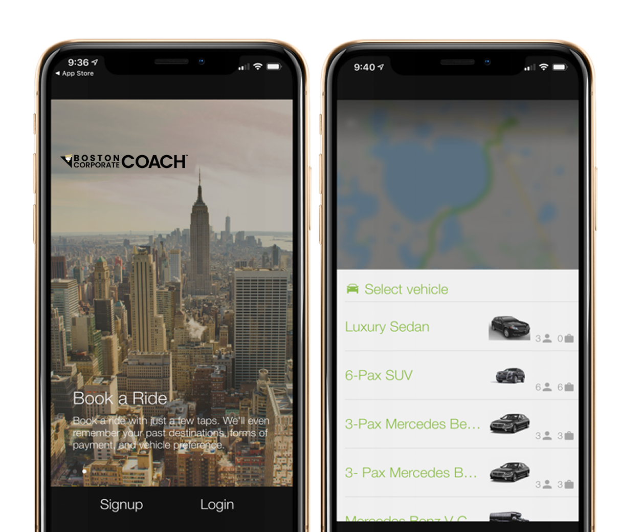 boston corporate coach phone app desktop